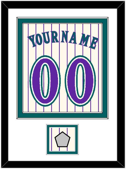 Arizona Name, Number & World Series Patch - Home Off-White Pinstripes (2001-2006) - Signature Tier 2