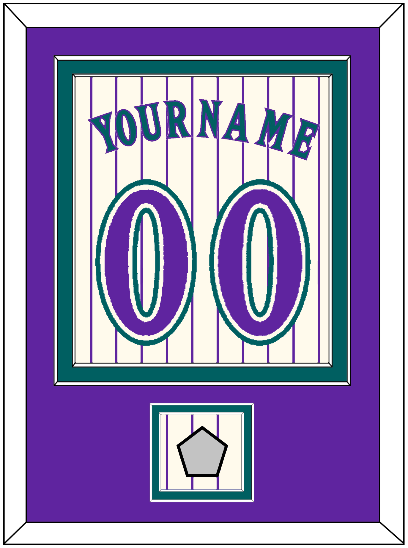 Arizona Name, Number & World Series Patch - Home Off-White Pinstripes (2001-2006) - Signature Tier 3