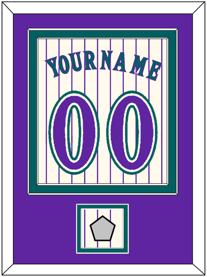Arizona Name, Number & World Series Patch - Home Off-White Pinstripes (2001-2006) - Signature Tier 3