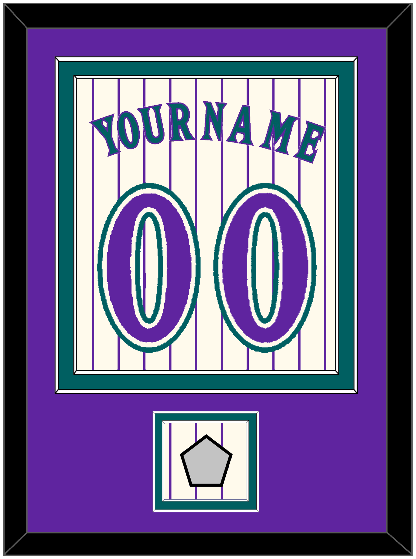 Arizona Name, Number & World Series Patch - Home Off-White Pinstripes (2001-2006) - Signature Tier 3