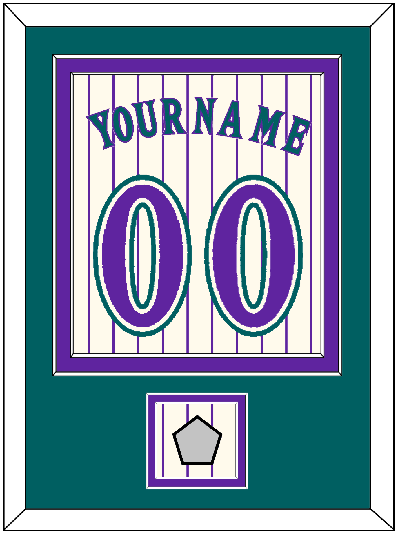 Arizona Name, Number & World Series Patch - Home Off-White Pinstripes (2001-2006) - Signature Tier 4