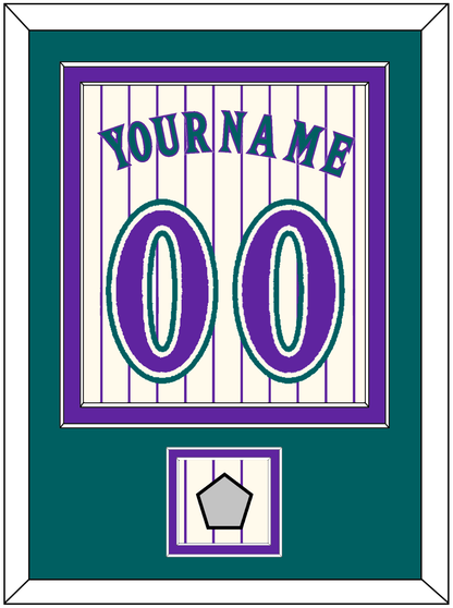 Arizona Name, Number & World Series Patch - Home Off-White Pinstripes (2001-2006) - Signature Tier 4