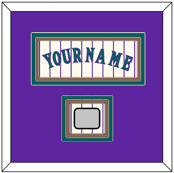 Arizona Name & World Series Patch - Home Off-White Pinstripes (2001-2006) - Triple Mat 2