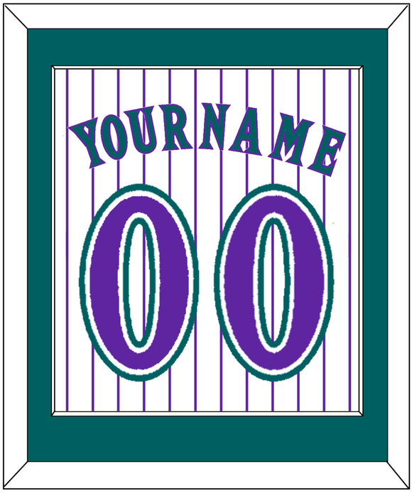 Arizona Name & Number - Alternate Home White Pinstripes (1998-2006) - Single Mat 2