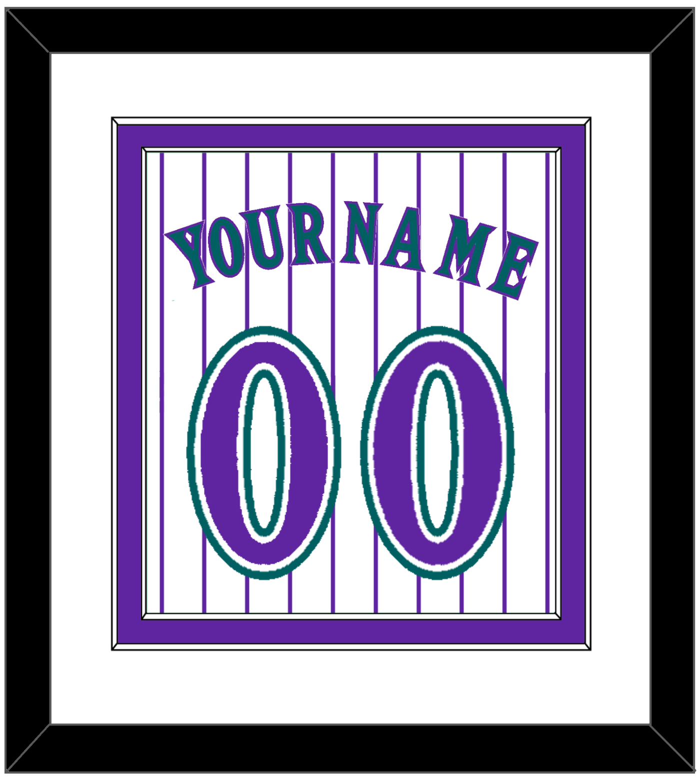 Arizona Name & Number - Alternate Home White Pinstripes (1998-2006) - Signature Tier 1