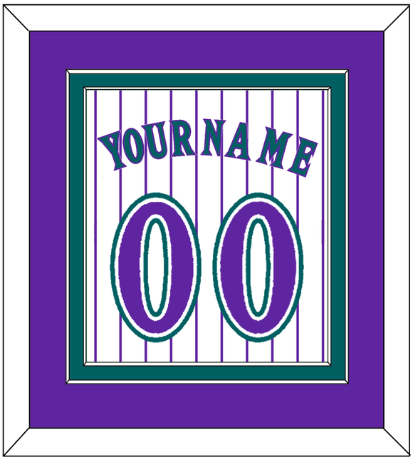 Arizona Name & Number - Alternate Home White Pinstripes (1998-2006) - Double Mat 3