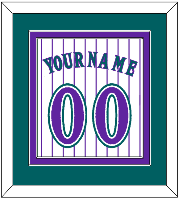 Arizona Name & Number - Alternate Home White Pinstripes (1998-2006) - Double Mat 4