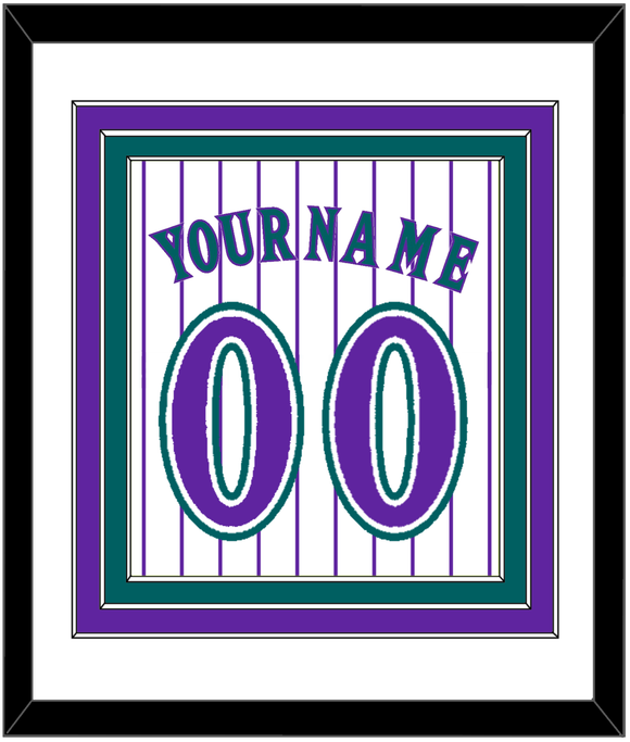 Arizona Name & Number - Alternate Home White Pinstripes (1998-2006) - Triple Mat 1