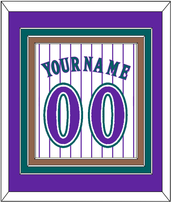 Arizona Name & Number - Alternate Home White Pinstripes (1998-2006) - Triple Mat 2