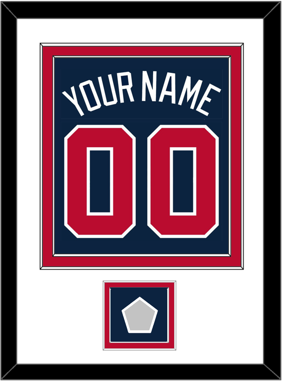 Atlanta Name, Number & World Series Jersey Patch - Alternate Road Blue - Double Mat 1