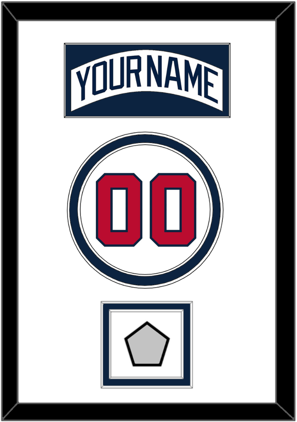 Atlanta Nameplate, Number & World Series Jersey Patch - Home White (1987-2004) - Double Mat 2