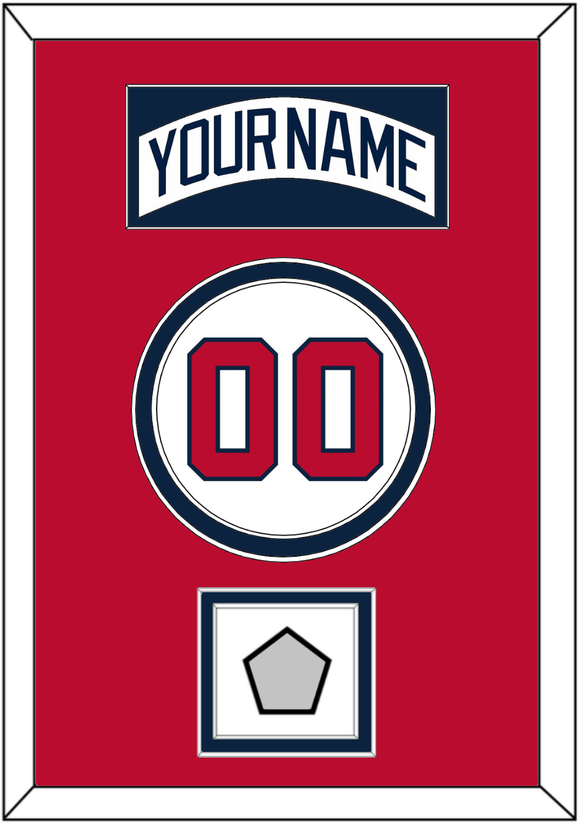 Atlanta Nameplate, Number & World Series Jersey Patch - Home White (1987-2004) - Double Mat 3