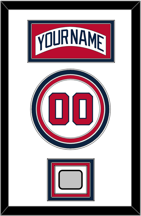 Atlanta Nameplate, Number & World Series Jersey Patch - Home White (1987-2004) - Triple Mat 1