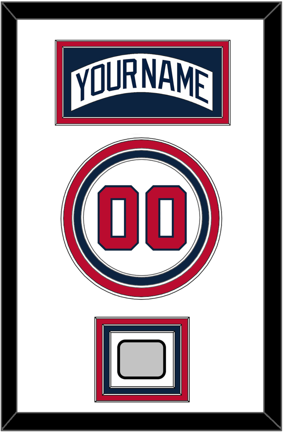 Atlanta Nameplate, Number & World Series Jersey Patch - Home White (1987-2004) - Triple Mat 2