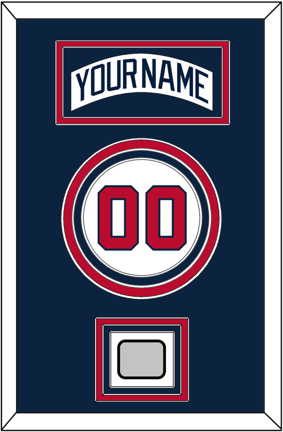 Atlanta Nameplate, Number & World Series Jersey Patch - Home White (1987-2004) - Triple Mat 4
