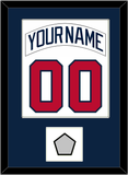 Atlanta Nameplate & Number Combined With World Series Patch - Home White (1987-2004) - Single Mat 2