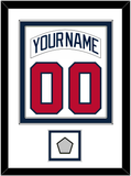 Atlanta Nameplate & Number Combined With World Series Patch - Home White (1987-2004) - Double Mat 2