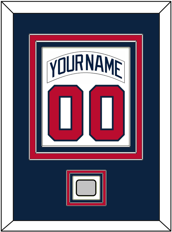 Atlanta Nameplate & Number Combined With World Series Patch - Home White (1987-2004) - Triple Mat 3