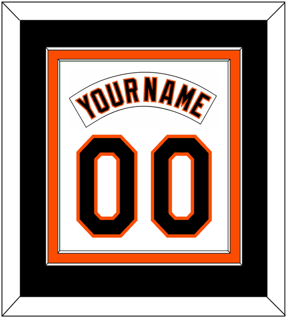 Baltimore Nameplate & Number Combined - Home White (1995-1997) - Double Mat 4