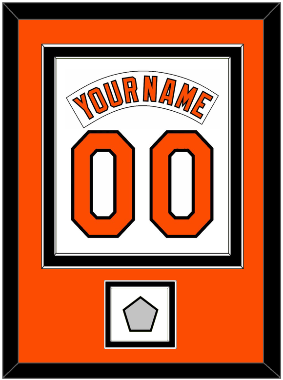 Baltimore Nameplate & Number Combined With 1983 World Series Patch - Home White (1978-1988) - Double Mat 3