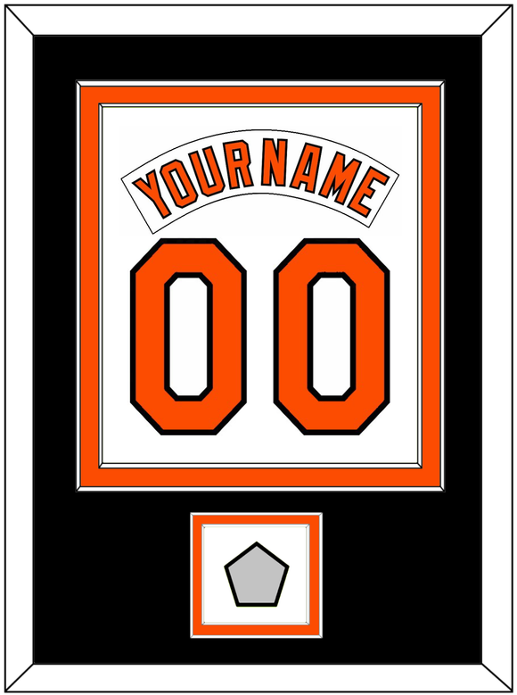 Baltimore Nameplate & Number Combined With 1983 World Series Patch - Home White (1978-1988) - Double Mat 4