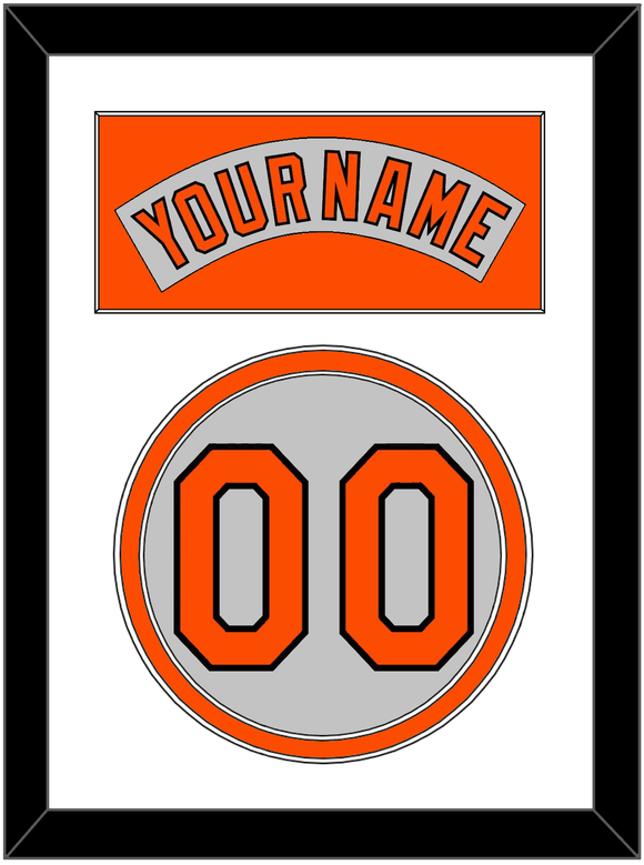 Baltimore Nameplate & Number - Road Gray (1978-1988) - Double Mat 1