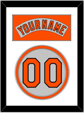 Baltimore Nameplate & Number - Road Gray (1978-1988) - Double Mat 1