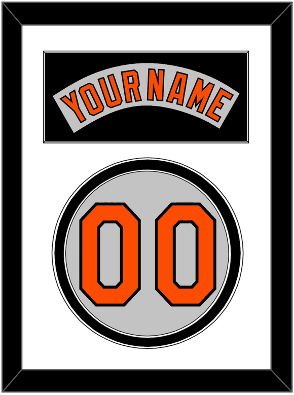 Baltimore Nameplate & Number - Road Gray (1978-1988) - Double Mat 2