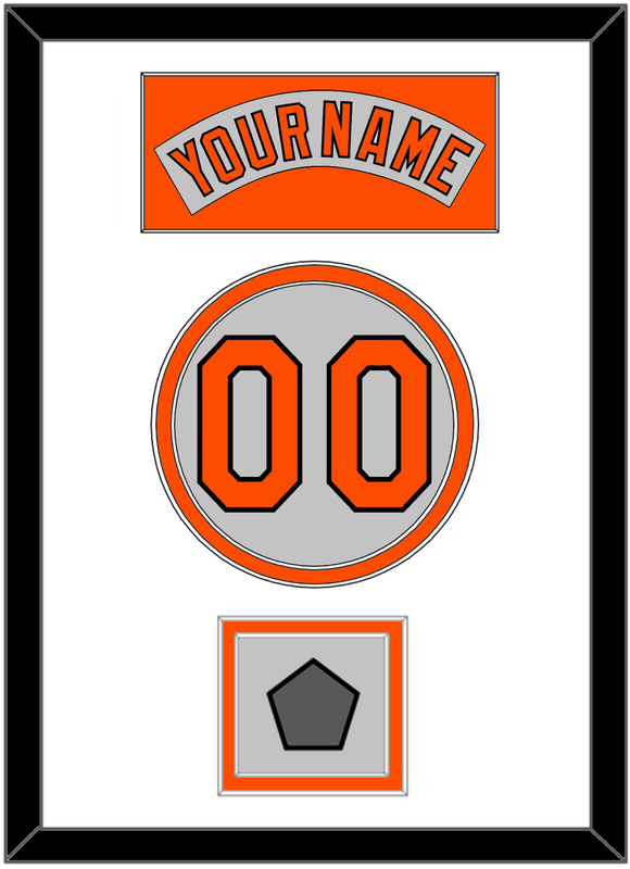 Baltimore Nameplate, Number & World Series Jersey Patch - Road Gray (1978-1988) - Double Mat 1