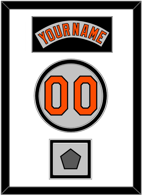 Baltimore Nameplate, Number & World Series Jersey Patch - Road Gray (1978-1988) - Double Mat 2