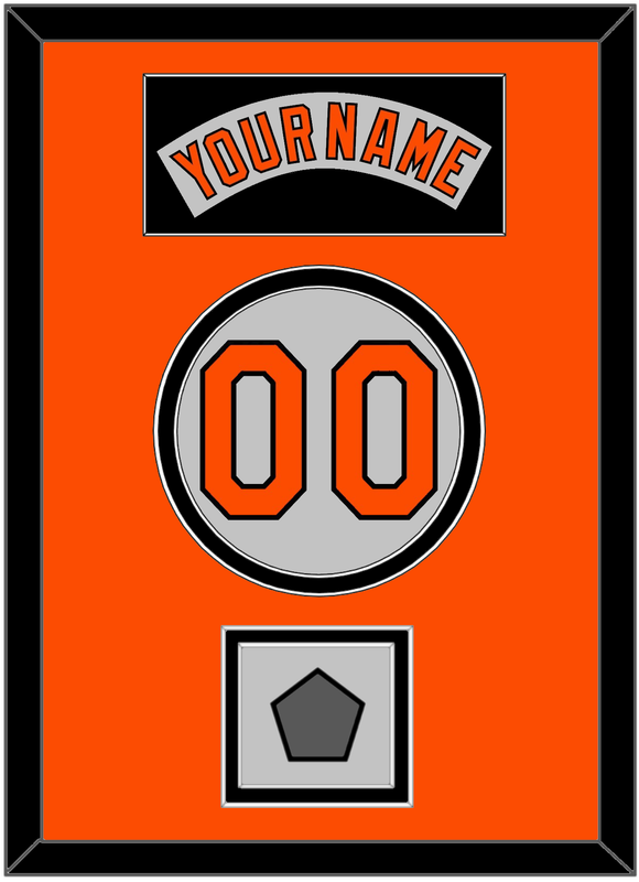 Baltimore Nameplate, Number & World Series Jersey Patch - Road Gray (1978-1988) - Double Mat 3