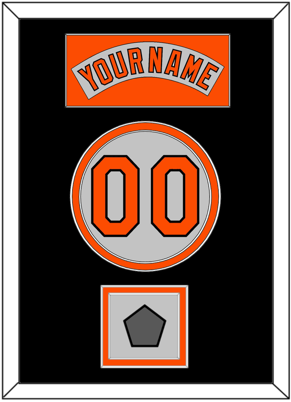 Baltimore Nameplate, Number & World Series Jersey Patch - Road Gray (1978-1988) - Double Mat 4