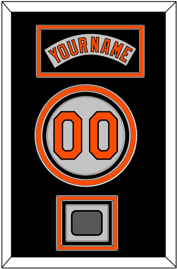 Baltimore Nameplate, Number & World Series Jersey Patch - Road Gray (1978-1988) - Triple Mat 4