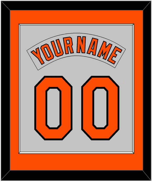 Baltimore Nameplate & Number Combined - Road Gray (1978-1988) - Single Mat 1