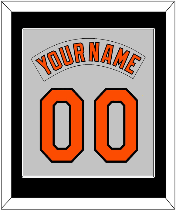 Baltimore Nameplate & Number Combined - Road Gray (1978-1988) - Single Mat 2