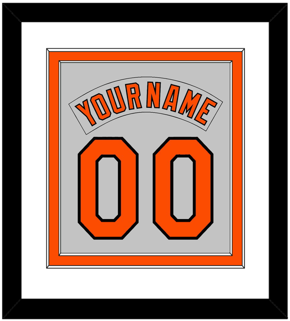 Baltimore Nameplate & Number Combined - Road Gray (1978-1988) - Double Mat 1