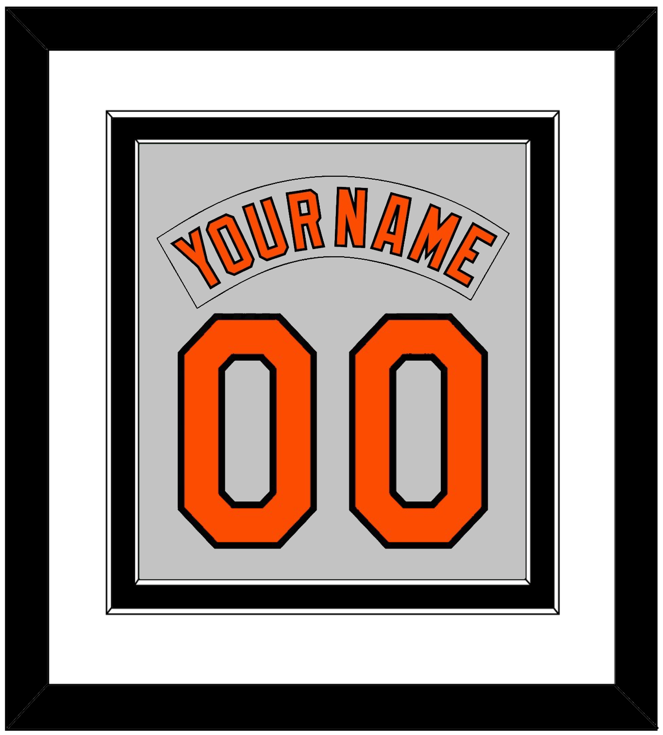 Baltimore Nameplate & Number Combined - Road Gray (1978-1988) - Signature Tier 2