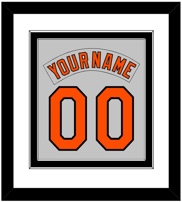 Baltimore Nameplate & Number Combined - Road Gray (1978-1988) - Double Mat 2