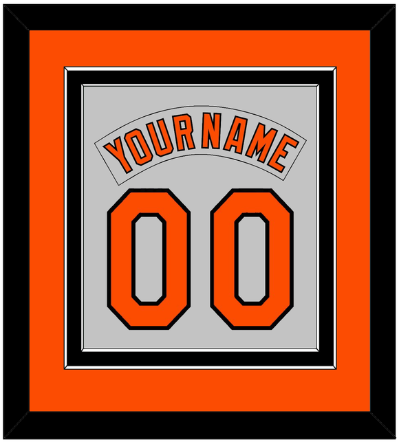 Baltimore Nameplate & Number Combined - Road Gray (1978-1988) - Double Mat 3