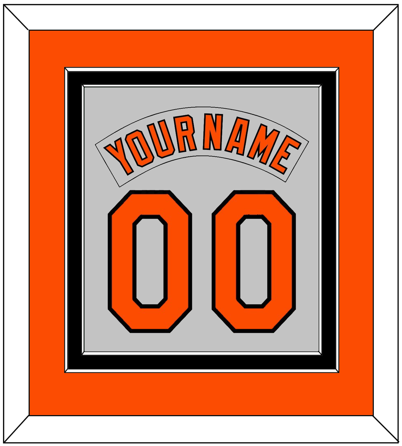 Baltimore Nameplate & Number Combined - Road Gray (1978-1988) - Signature Tier 3