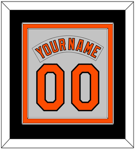 Baltimore Nameplate & Number Combined - Road Gray (1978-1988) - Double Mat 4