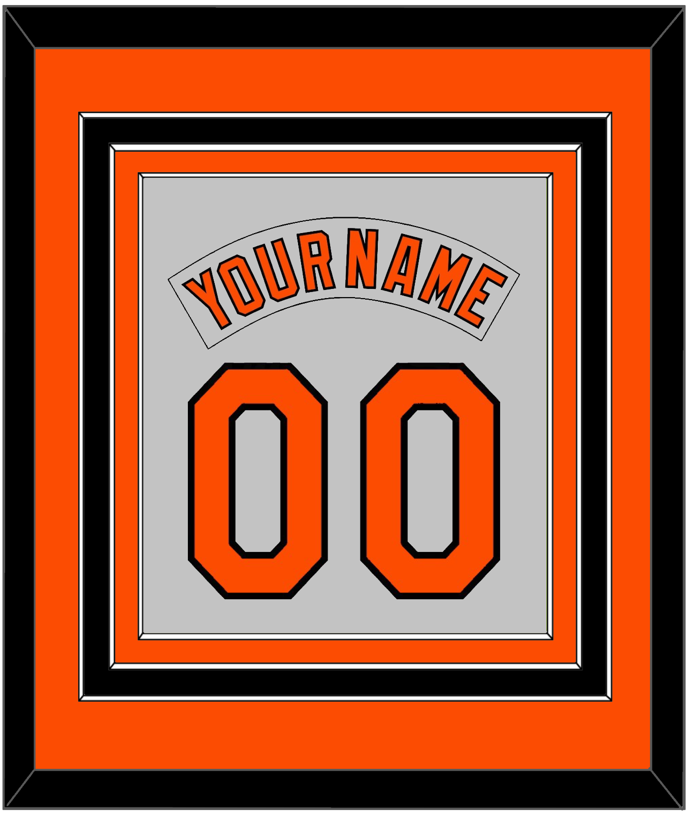Baltimore Nameplate & Number Combined - Road Gray (1978-1988) - Premier Tier 2