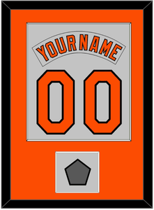 Baltimore Nameplate & Number Combined With 1983 World Series Patch - Road Gray (1978-1988) - Single Mat 1