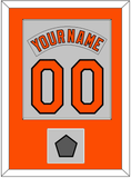 Baltimore Nameplate & Number Combined With 1983 World Series Patch - Road Gray (1978-1988) - Single Mat 1