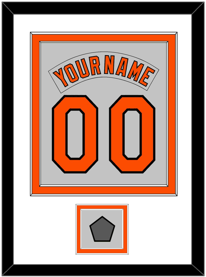 Baltimore Nameplate & Number Combined With 1983 World Series Patch - Road Gray (1978-1988) - Signature Tier 1