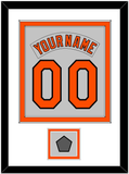 Baltimore Nameplate & Number Combined With 1983 World Series Patch - Road Gray (1978-1988) - Double Mat 1