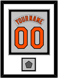 Baltimore Nameplate & Number Combined With 1983 World Series Patch - Road Gray (1978-1988) - Double Mat 2