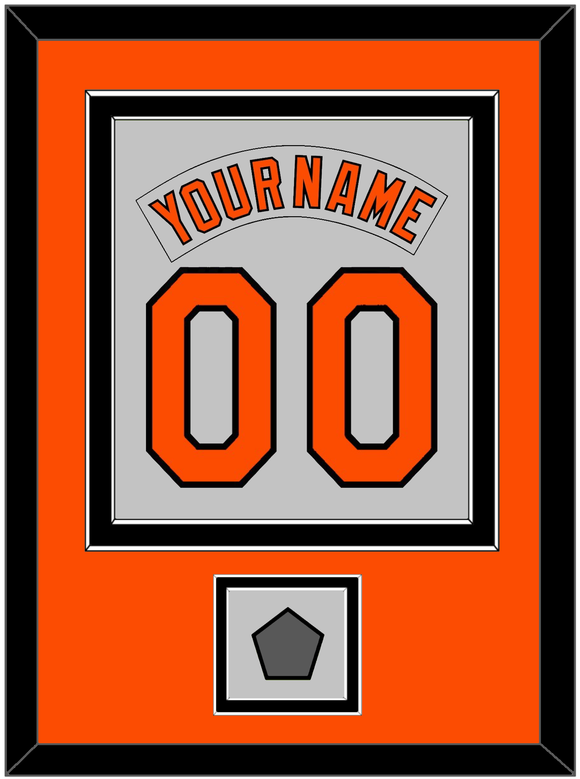 Baltimore Nameplate & Number Combined With 1983 World Series Patch - Road Gray (1978-1988) - Double Mat 3