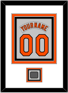 Baltimore Nameplate & Number Combined With 1983 World Series Patch - Road Gray (1978-1988) - Triple Mat 1