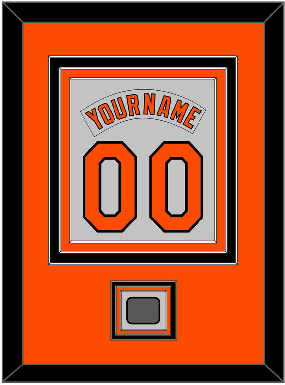 Baltimore Nameplate & Number Combined With 1983 World Series Patch - Road Gray (1978-1988) - Triple Mat 2